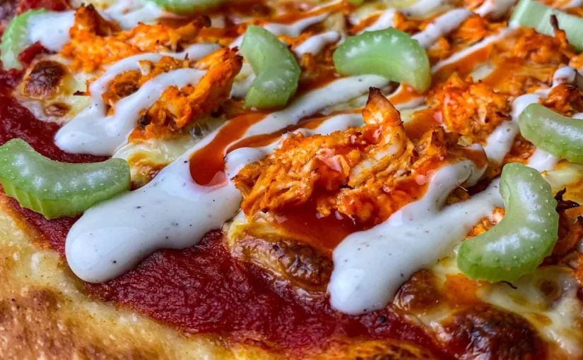 Chicken pizza close up | Herb Fed Poultry