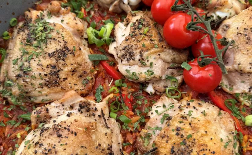 Tomato, Red Pepper & Chicken Orzo