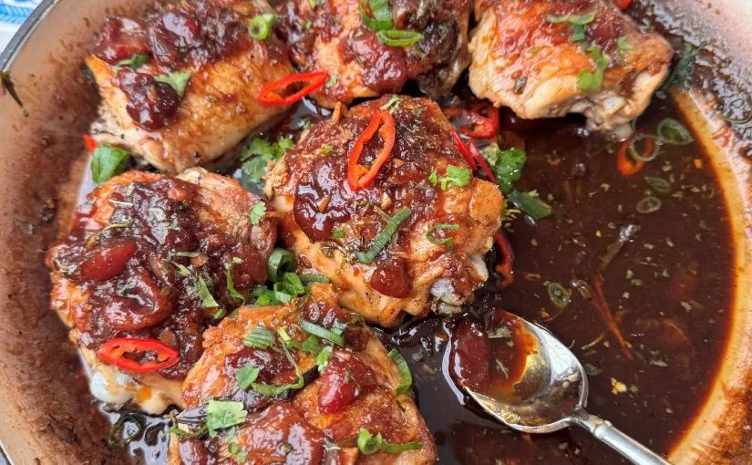 Sticky Cherry Chicken Thighs