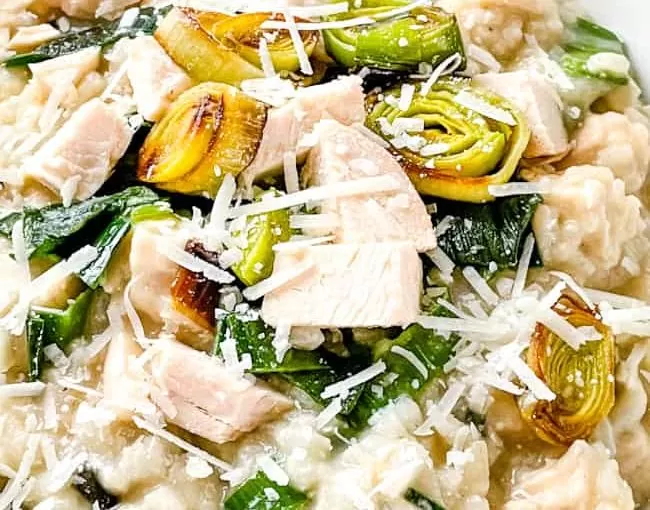 Herb Fed Oak Smoked Chicken & Leek Risotto