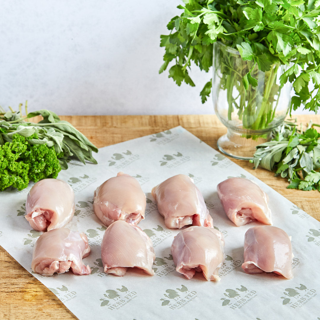 Herb Fed Chicken Thighs (skinned & boned) image 0