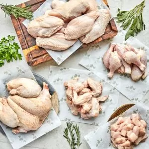 Herb Fed BBQ box with chicken oyster meat