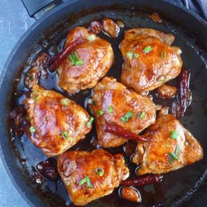 chicken oyster meat being cooked