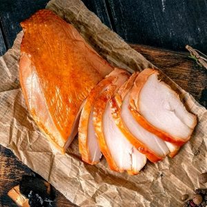 oak smoked herb fed chicken